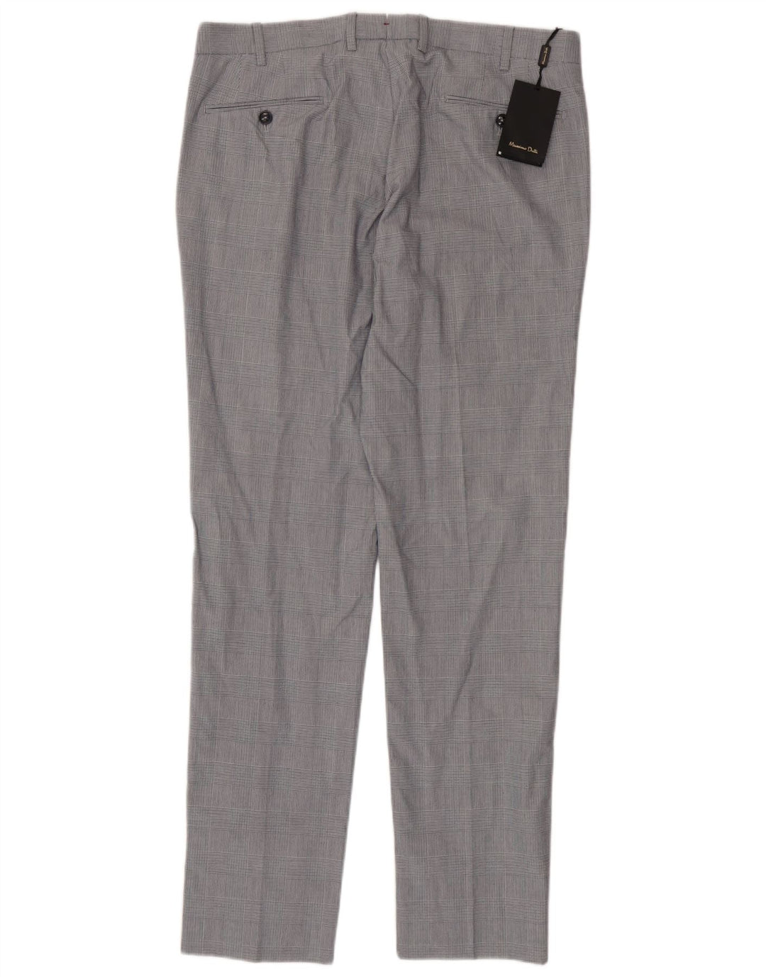 Massimo Dutti Pantalon de costume slim pour homme EU 44 Large W34 L33 Gris pied-de-poule