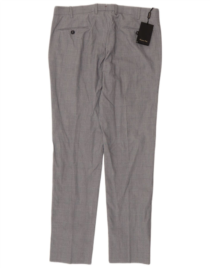 Massimo Dutti Pantalon de costume slim pour homme EU 44 Large W34 L33 Gris pied-de-poule