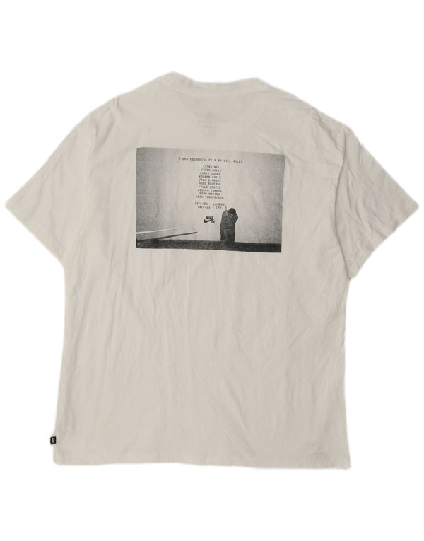 Nike T-shirt ample pour homme en coton blanc Taille L