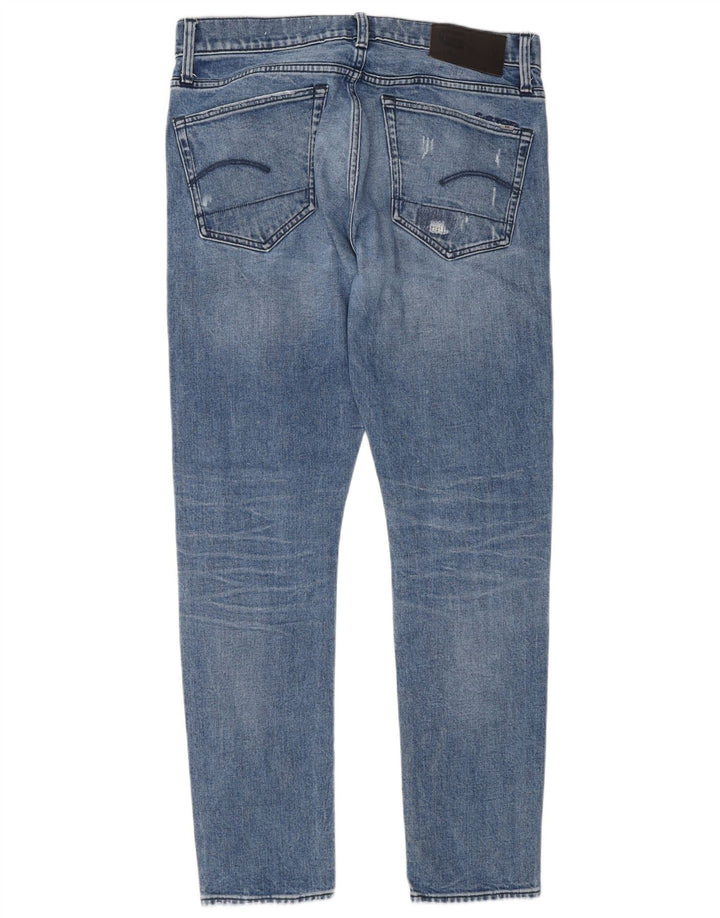G-Star Homme 3301 Jean Slim effet vieilli W33 L32 Bleu Coton