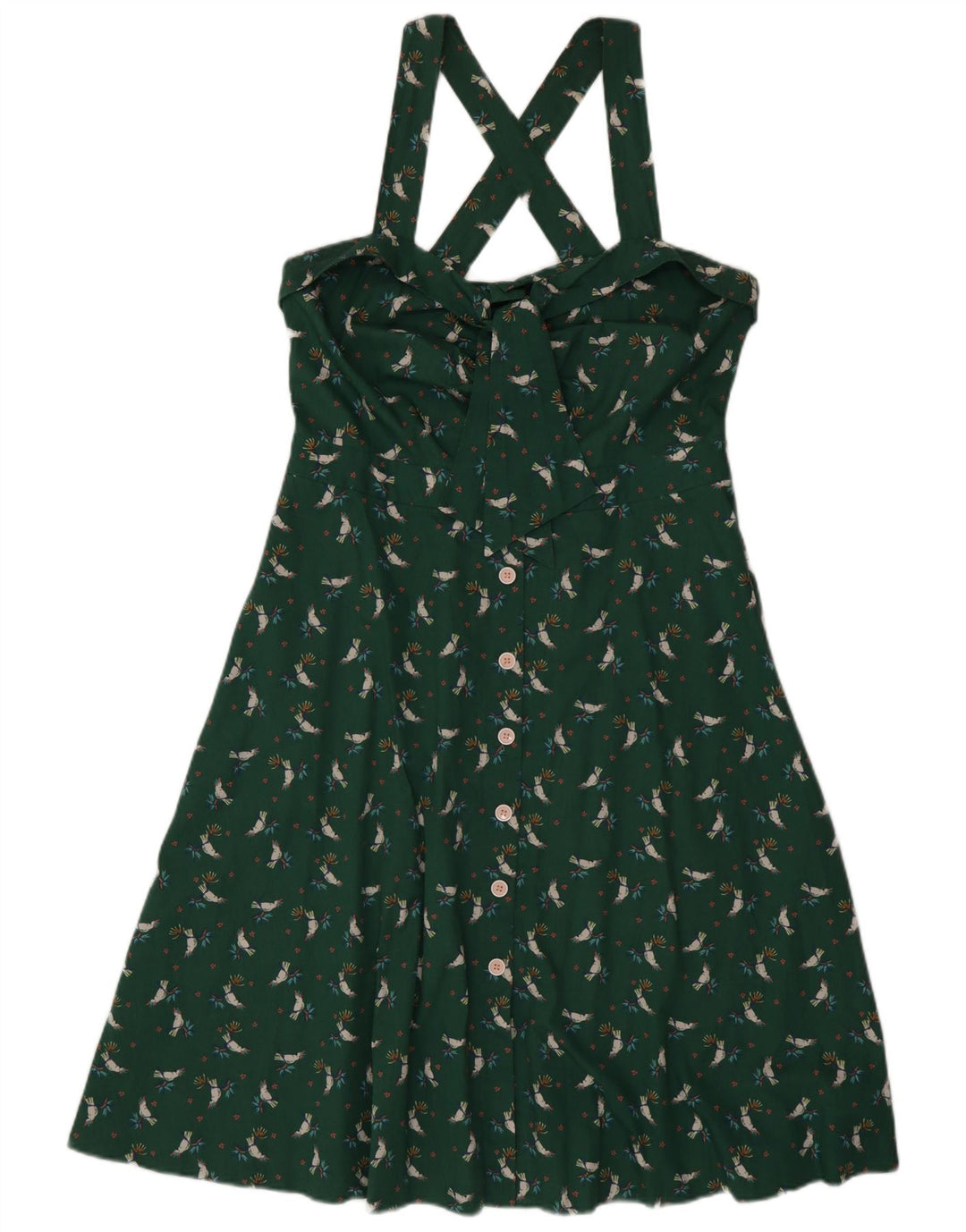 EDC Robe Licou Femme IT 42 Coton Floral Vert Moyen