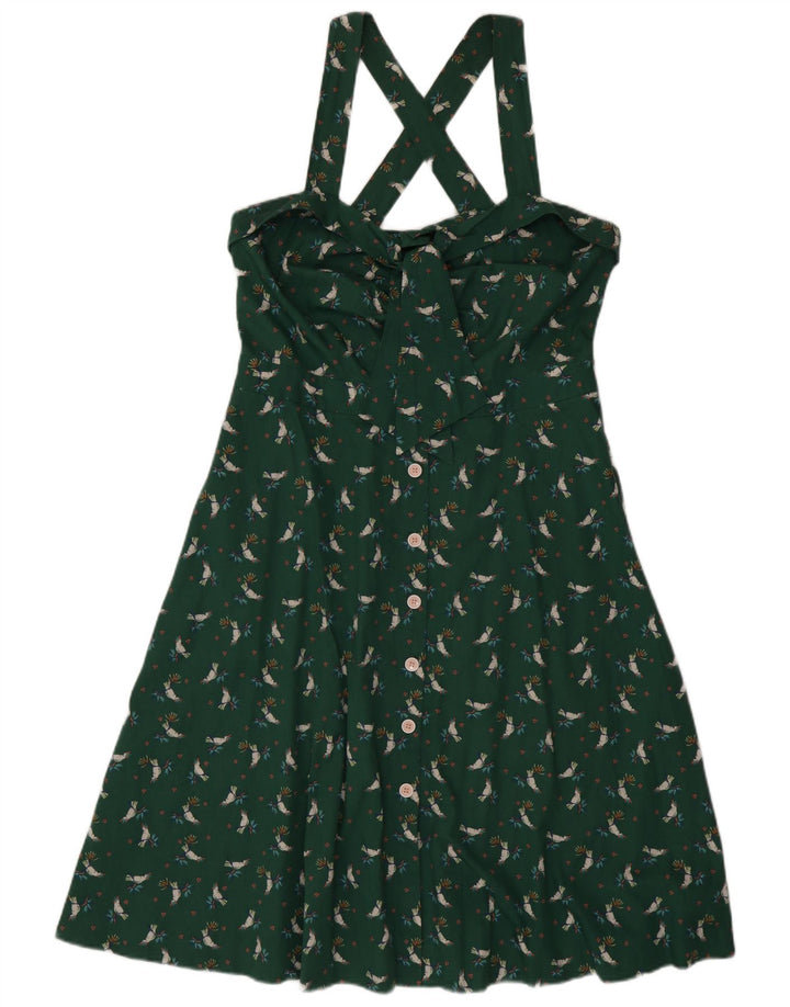 EDC Robe Licou Femme IT 42 Coton Floral Vert Moyen