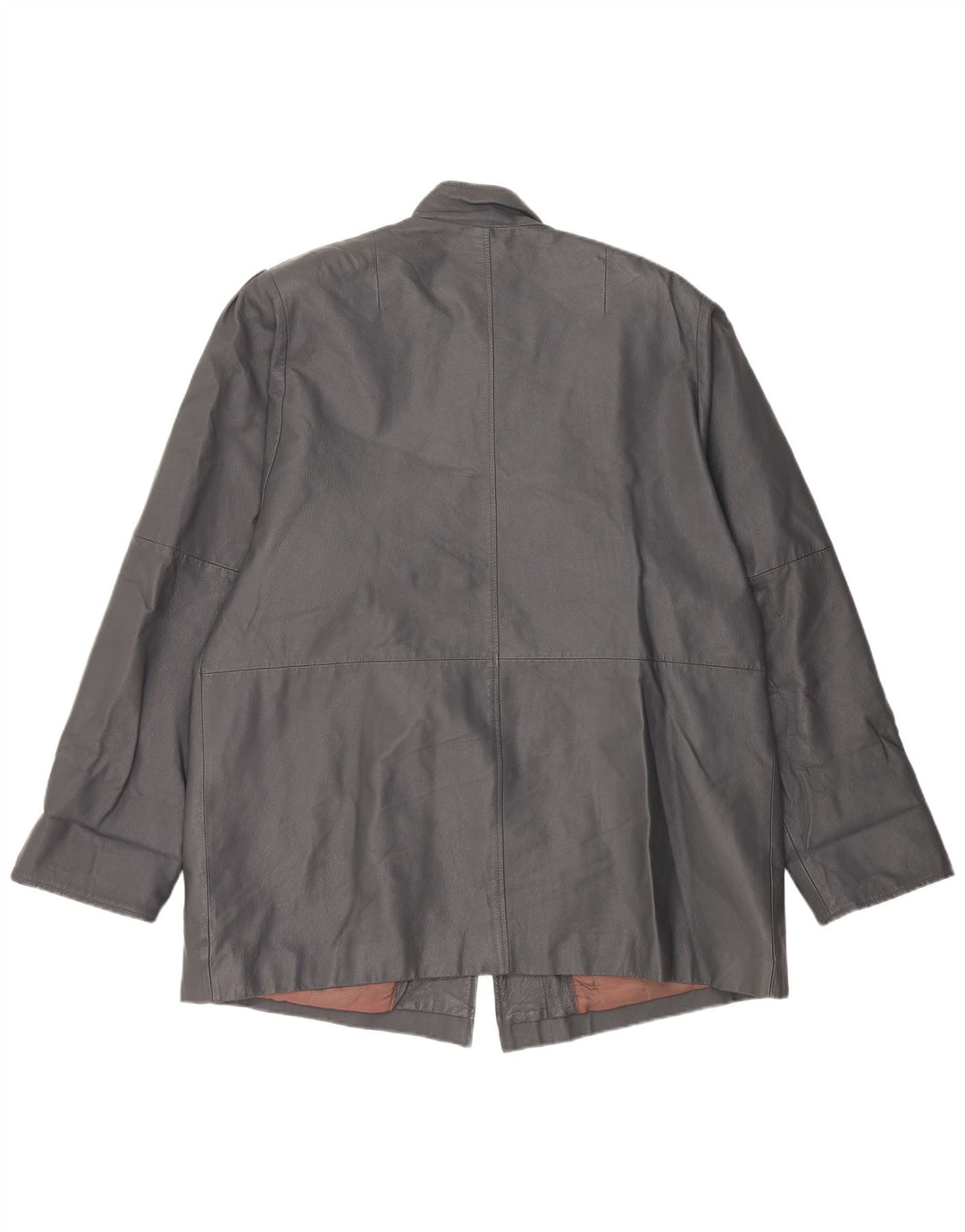 manteau en cuir surdimensionné femme vintage UK 18 XL cuir gris