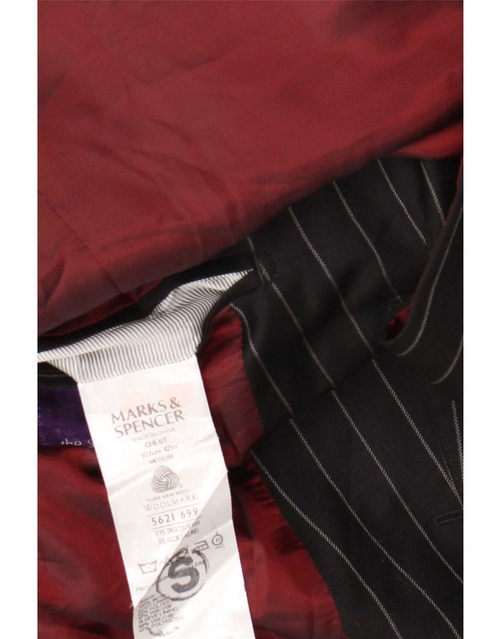 Marks & Spencer Veste blazer à 3 boutons pour homme UK 42 Grandes rayures noires