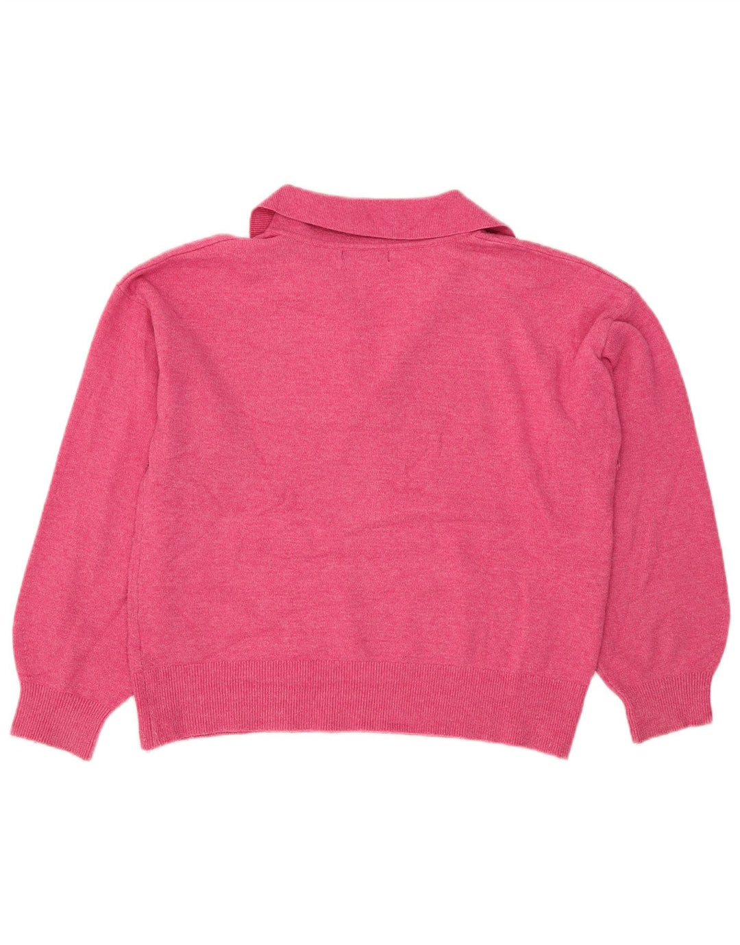Marks & Spencer Pull à col polo pour femme UK 14 Rose moyen Polyester