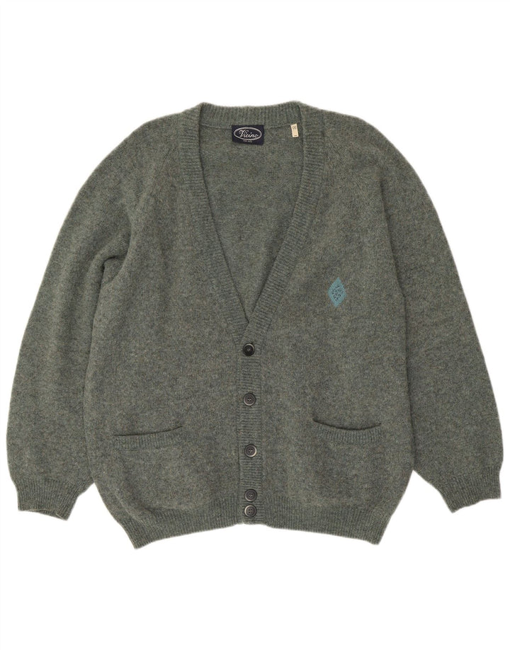 VINTAGE Pull Cardigan Homme IT 50 Laine Vert Moyen