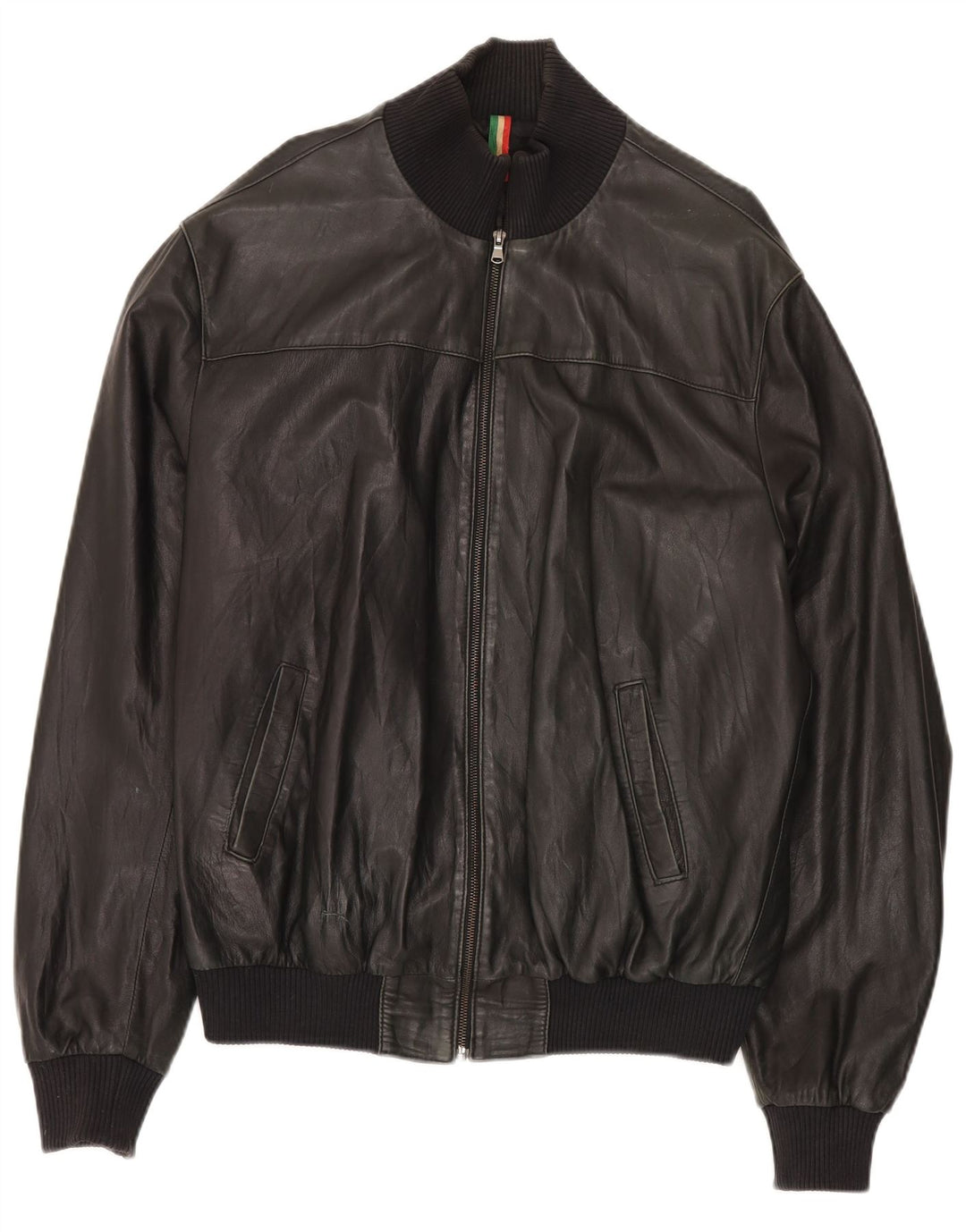 John and Son's Veste en cuir pour homme UK 38 Cuir noir moyen