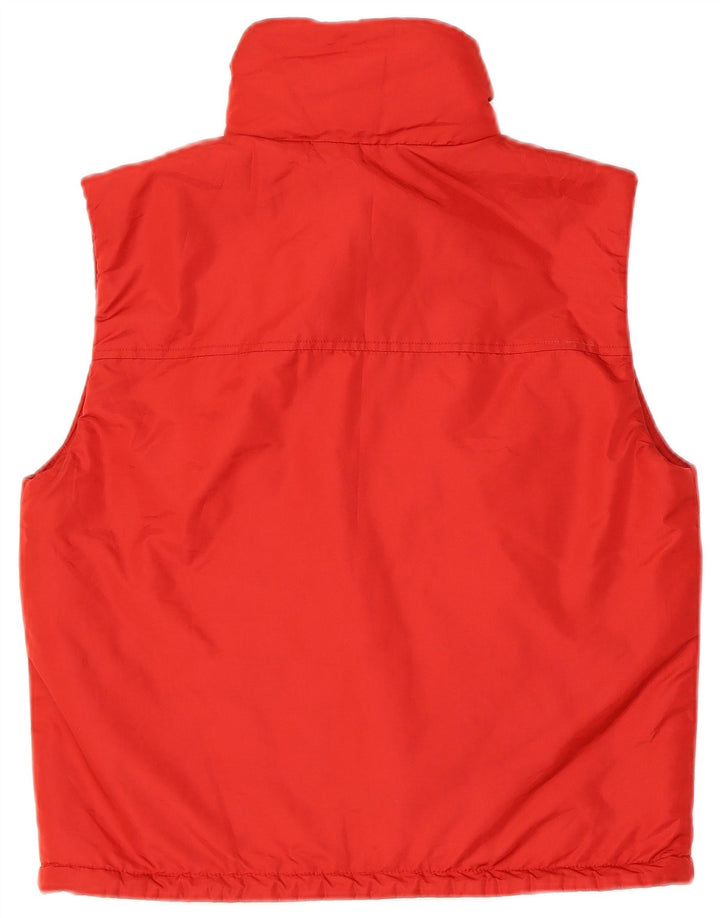 ELLESSE Gilet rembourré surdimensionné pour femme UK 10 Petit Rouge