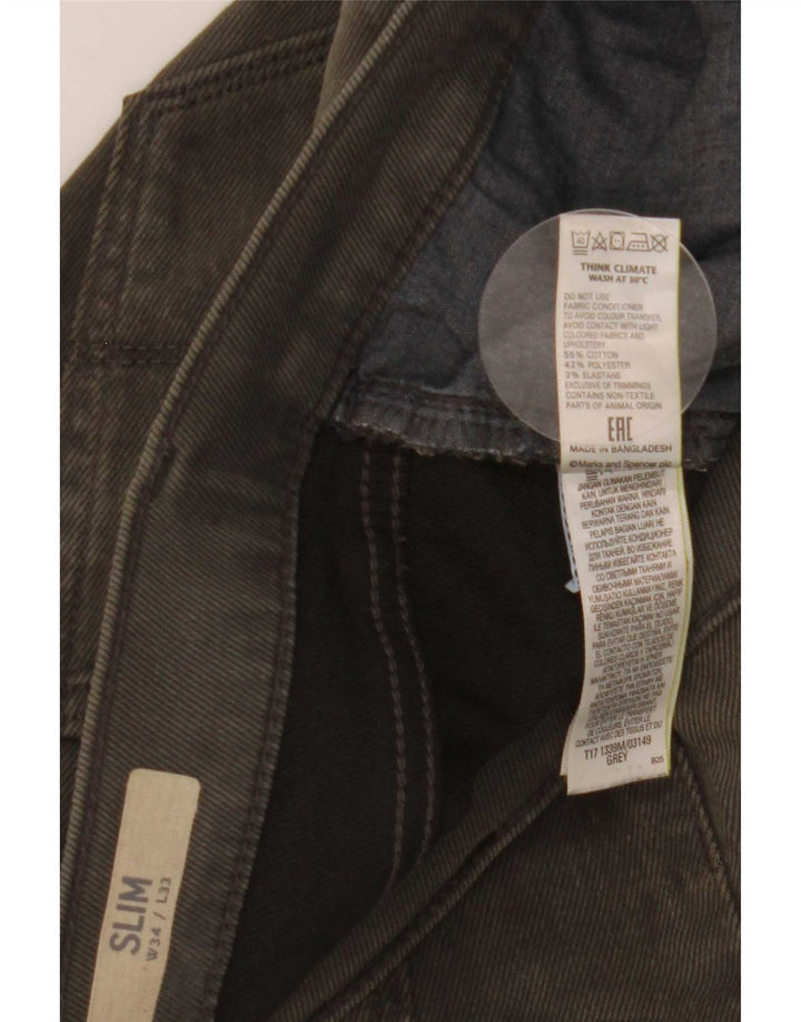 Marks & Spencer Jean Slim Homme W34 L33 Gris Coton