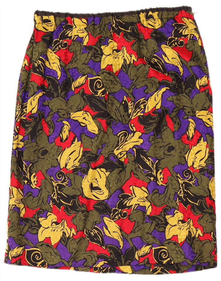 vintage Femme Jupe Droite W30 Moyen Multicolore Floral