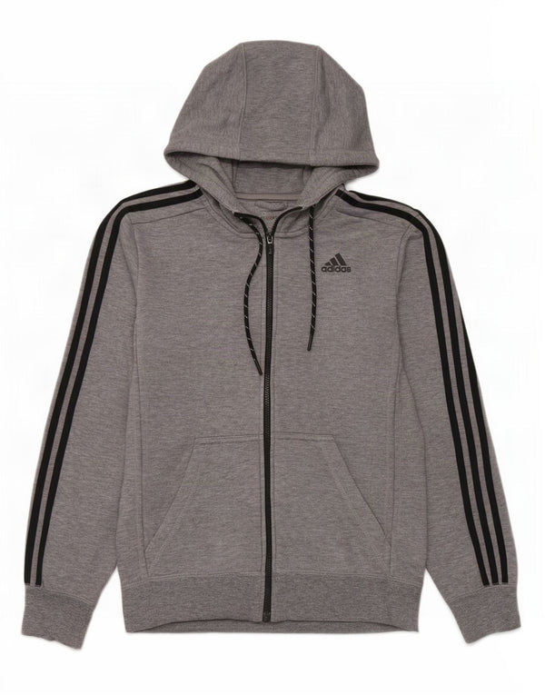 Adidas Pull à capuche zippé Climalite pour homme Petit polyester moucheté gris