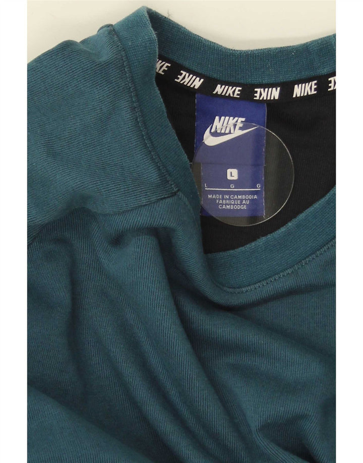 Nike Sweat-shirt pour homme Large Bleu Colorblock