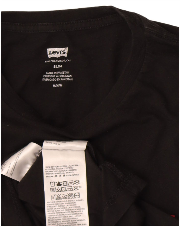 LEVI'S T-Shirt Slim Fit Homme Noir Moyen Coton