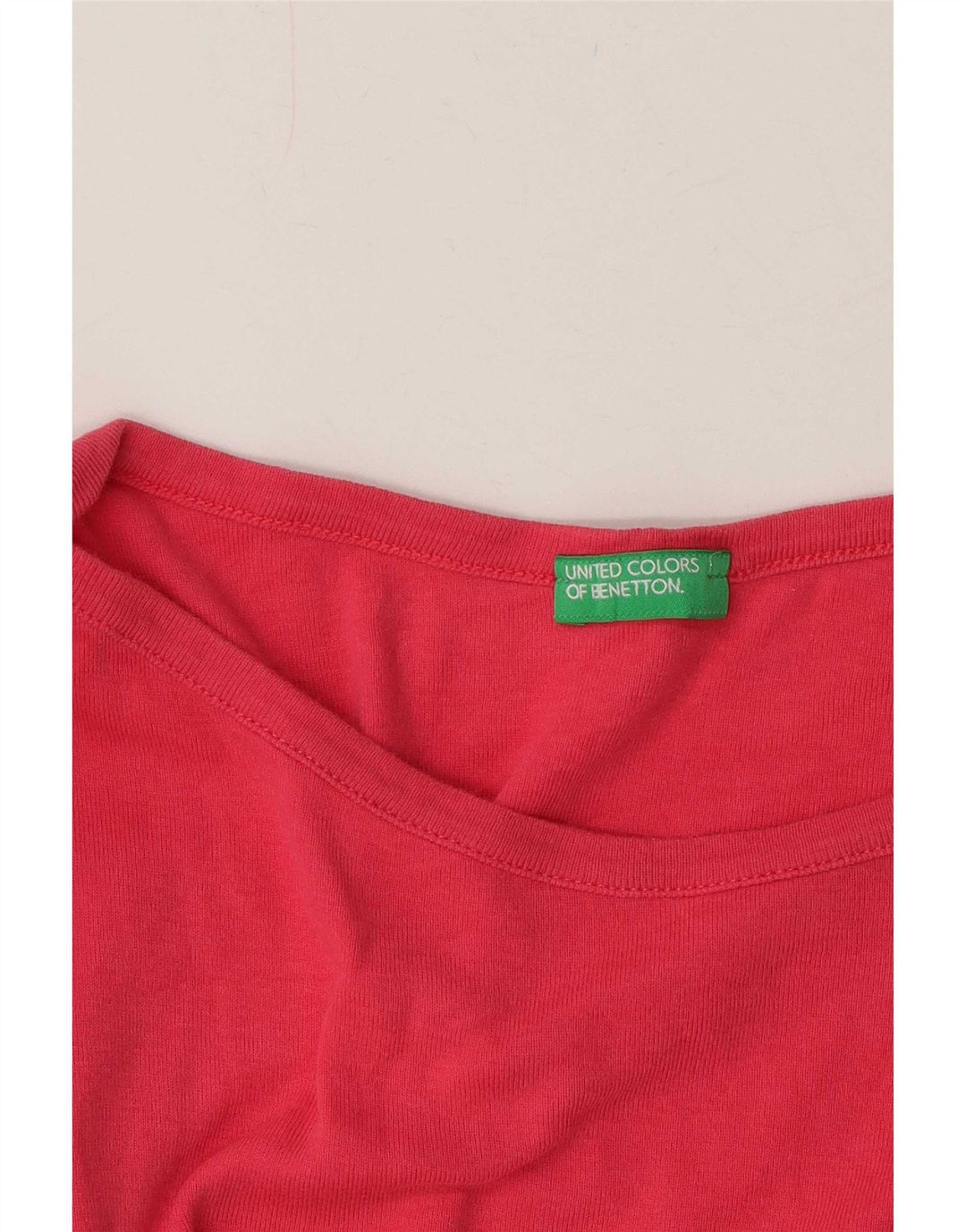Benetton Haut À Manches Longues Pour Femme UK 12 Rose Moyen