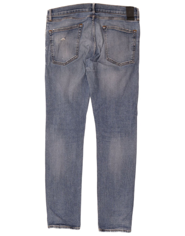 Zara Jean slim vieilli pour homme EU 46 XL W36 L33 Bleu