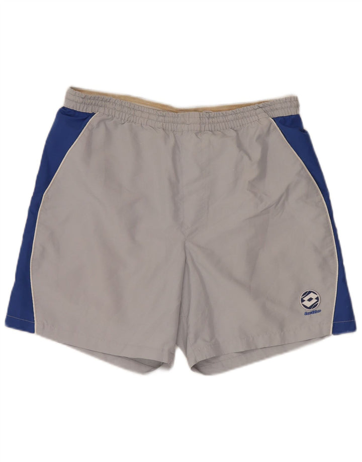 LOTTO Short de Sport Homme UK 38/40 Gris Moyen Colorblock Polyester