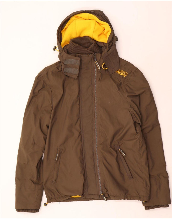 Superdry Veste coupe-vent graphique pour femme UK 16 Large Marron