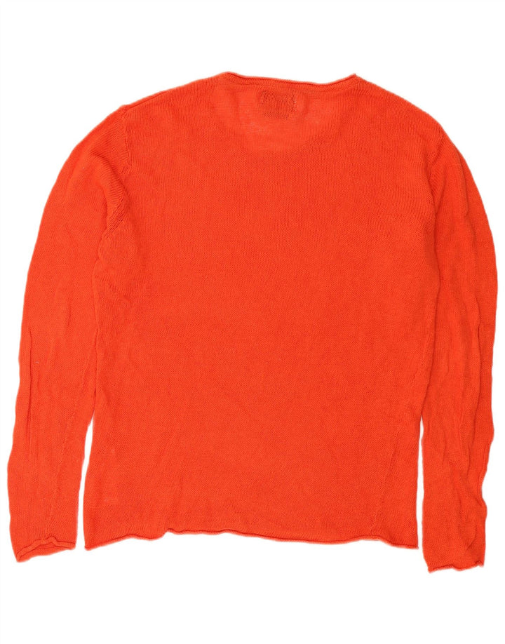 Jack & Jones Pull à col rond pour homme en lin orange Taille L