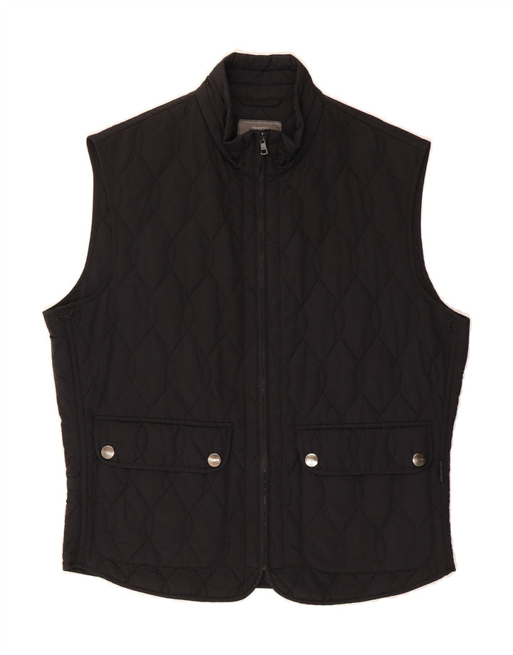 BREMA Mens Quilted Gilet IT 50 Large Black Nylon Vintage Brema and Second-Hand Brema from Messina Hembry 