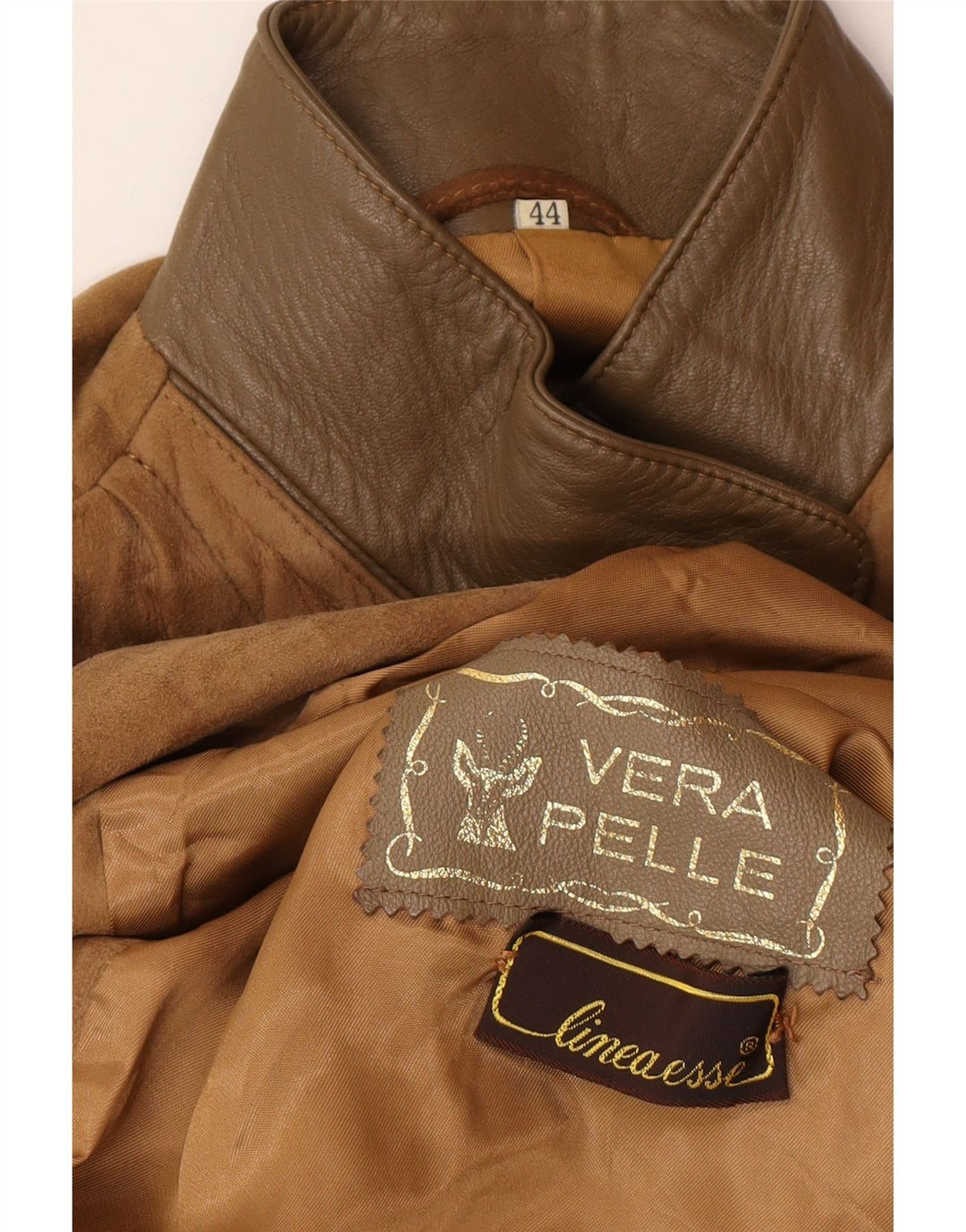 veste en daim surdimensionnée vintage pour femme IT 44 Cuir brun moyen