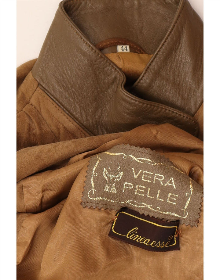 veste en daim surdimensionnée vintage pour femme IT 44 Cuir brun moyen