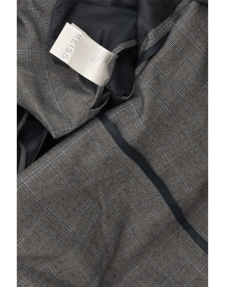 Reiss Veste blazer à 1 bouton pour homme UK 36 Petit carreaux gris