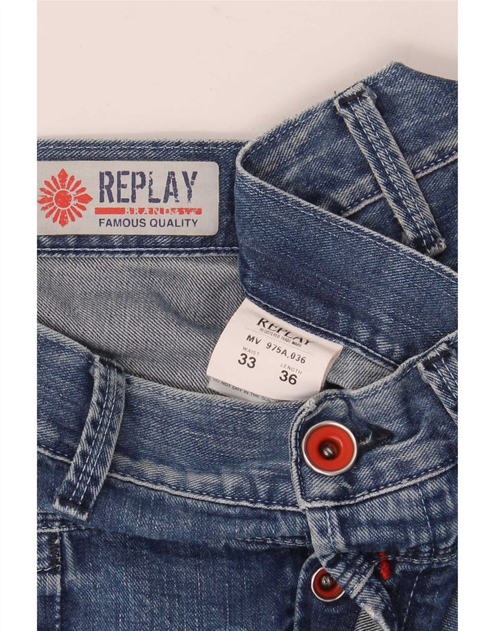 Replay Jean Bootcut Homme W33 L36 Bleu Coton