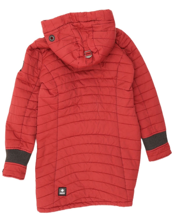 KHUJO Manteau rembourré à capuche pour femme UK 14 Coton rouge moyen