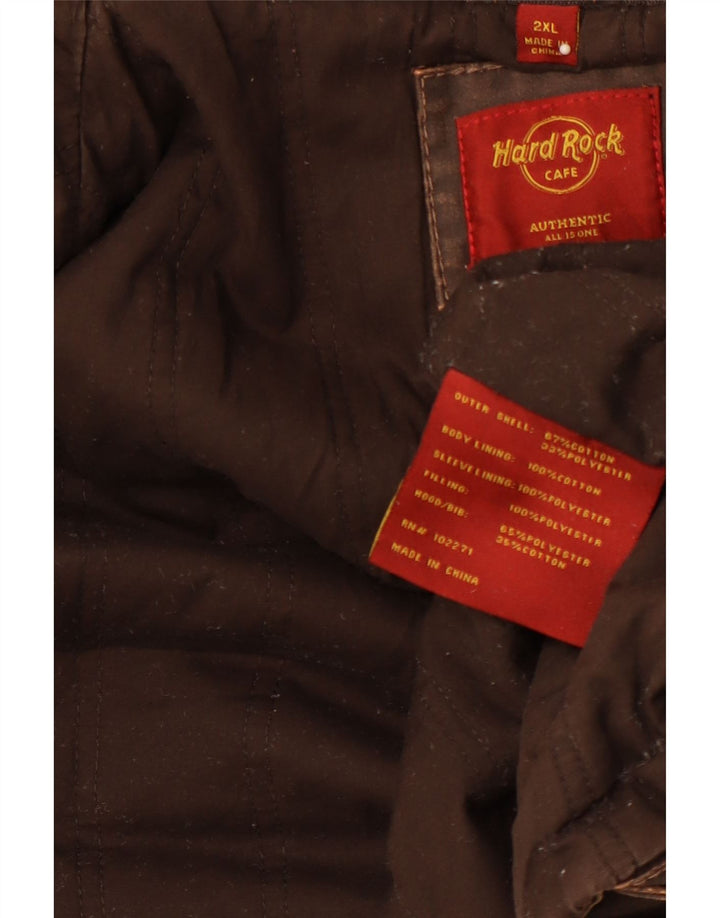 HARD ROCK CAFE Veste cirée à capuche London pour homme UK 44 2XL Coton marron