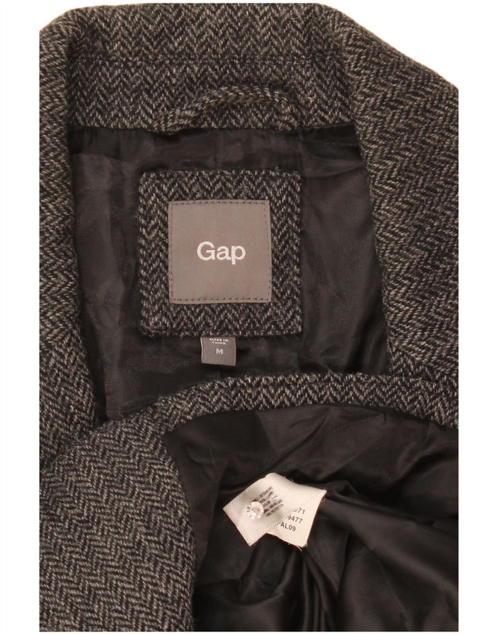 Gap Veste Blazer 2 Boutons Homme UK 38 Laine à Chevrons Gris Moyen