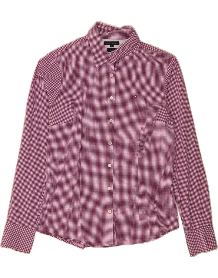 TOMMY HILFIGER Womens Shirt US 8 Medium Purple Gingham Cotton Vintage Tommy Hilfiger and Second-Hand Tommy Hilfiger from Messina Hembry 
