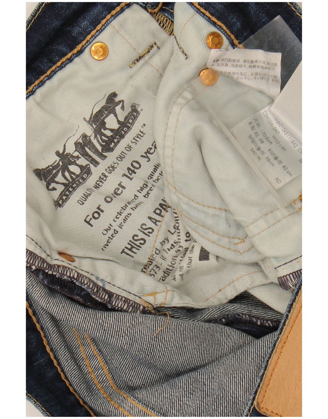 LEVI'S Mens Slim Jeans W32 L30 Navy Blue Cotton