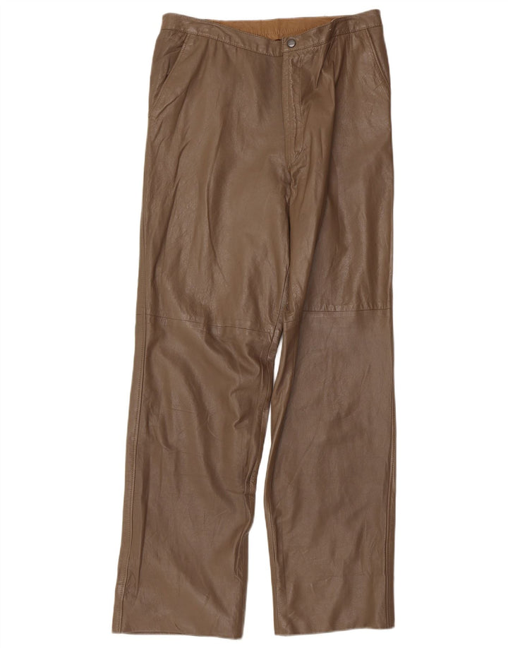 Pantalon en cuir femme vintage W32 L30 Marron