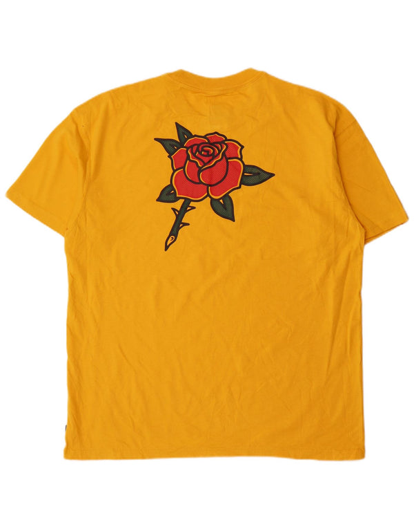 Nike T-shirt ample en coton à motif floral jaune moyen pour homme