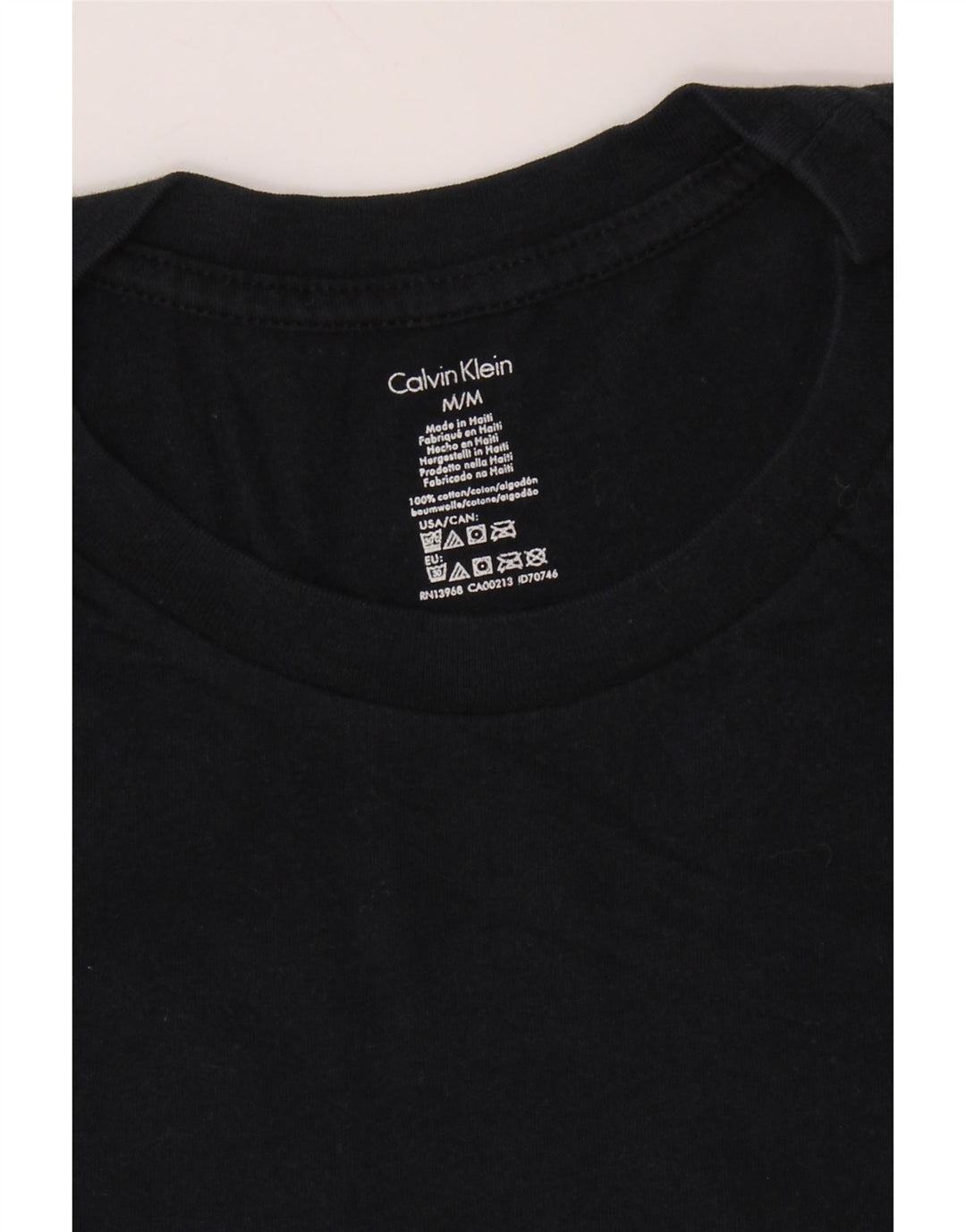CALVIN KLEIN T-Shirt Homme Bleu Marine Moyen Coton