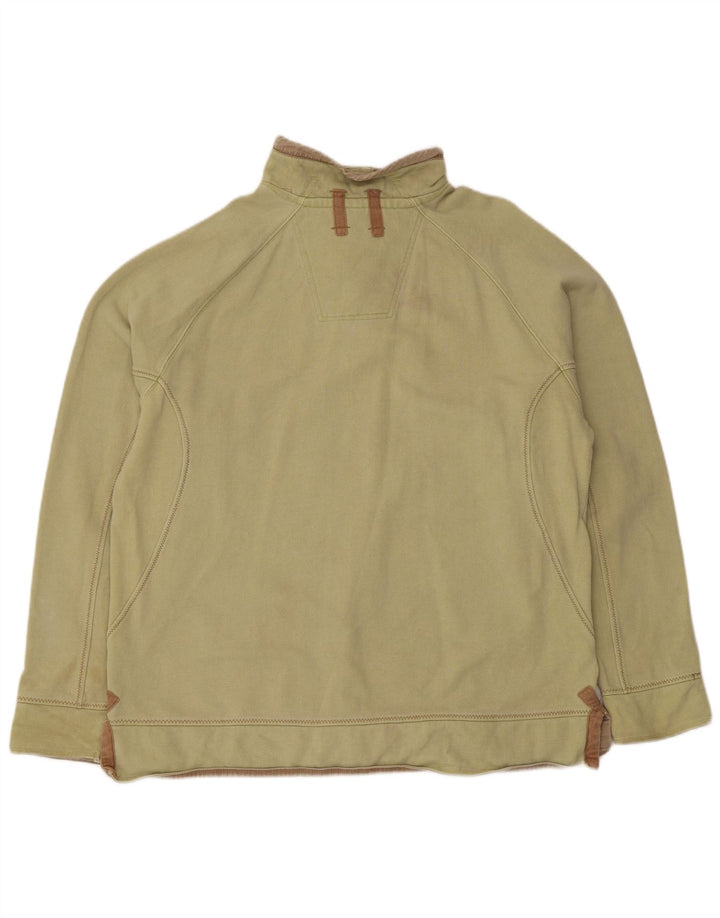 Fat Face Sweat-shirt à col boutonné pour homme en coton vert Taille L