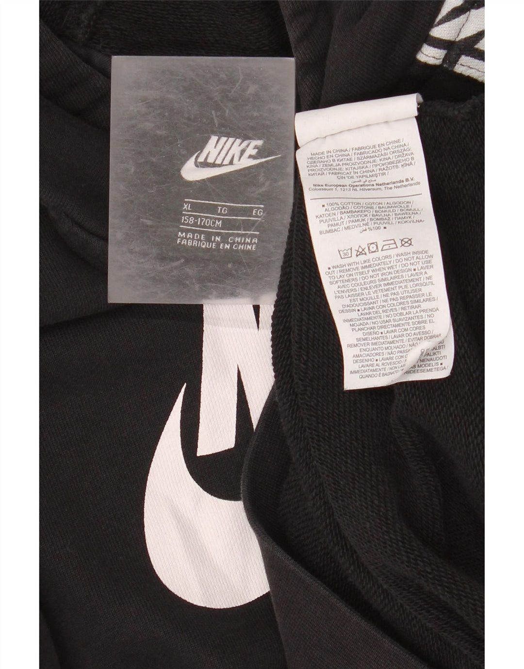 NIKE Pull à capuche graphique pour garçon 13-14 ans XL Noir Coton