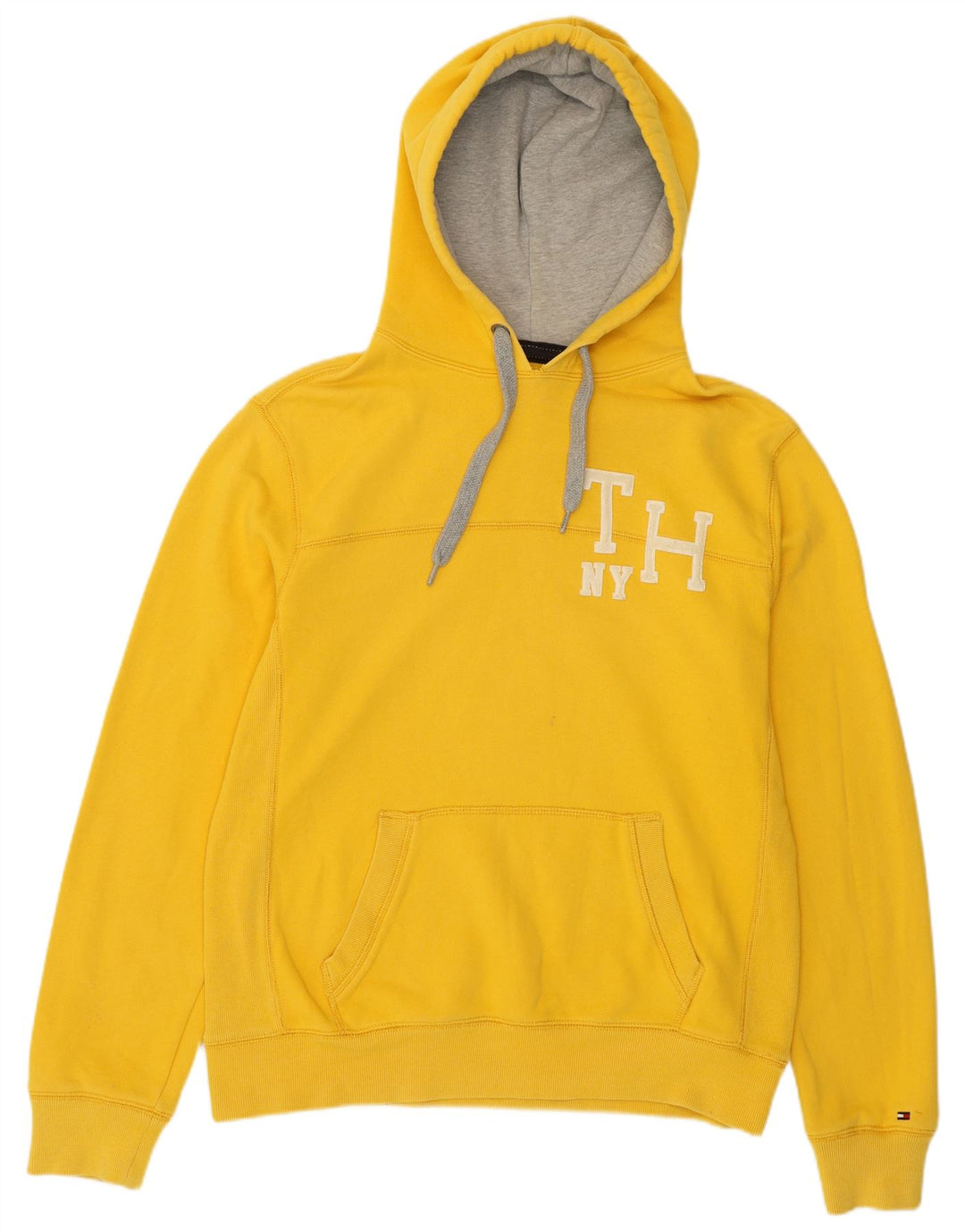 TOMMY HILFIGER Pull à capuche graphique coupe slim pour hommes, grand coton jaune