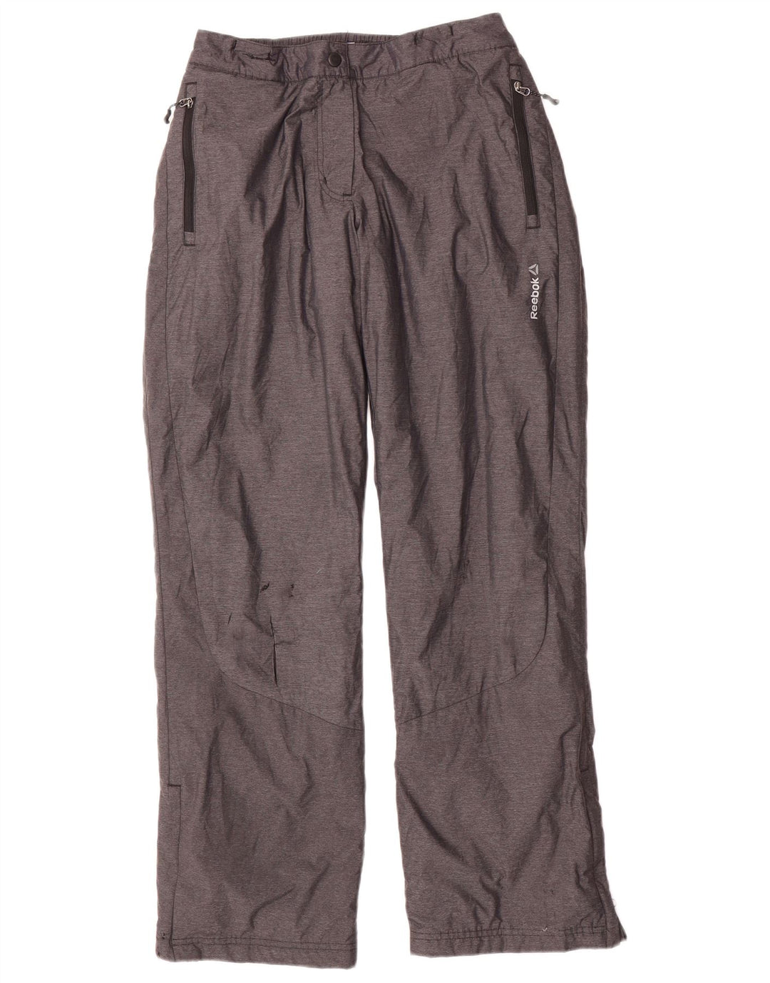 REEBOK Pantalon Coupe-Vent Femme UK 12/14 Nylon Gris Moyen