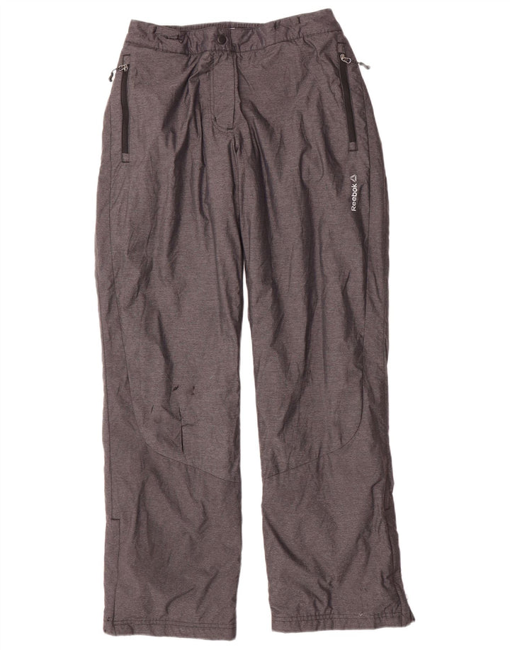 REEBOK Pantalon Coupe-Vent Femme UK 12/14 Nylon Gris Moyen