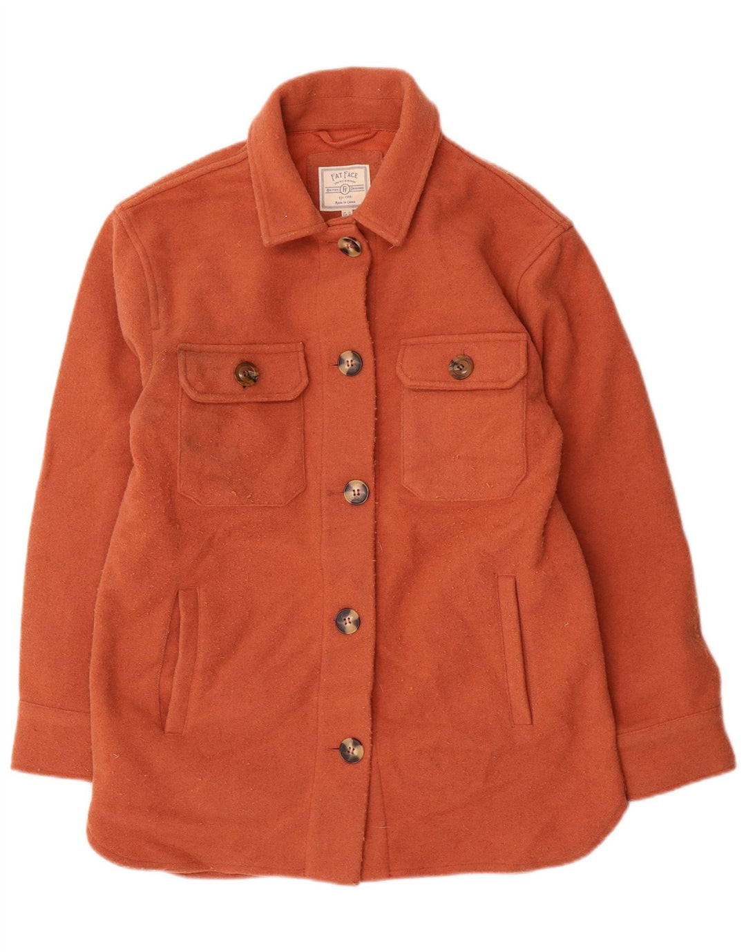 Fat Face Veste utilitaire surdimensionnée pour femme UK 10 Petit Orange Polyester