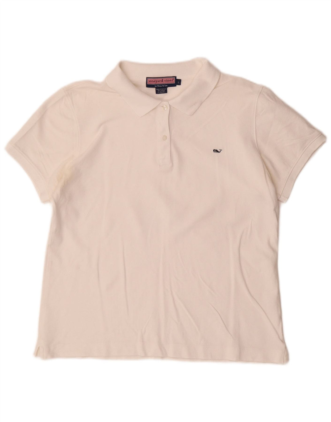 VINEYARD VINES Polo Femme UK 16 Grand Coton Blanc