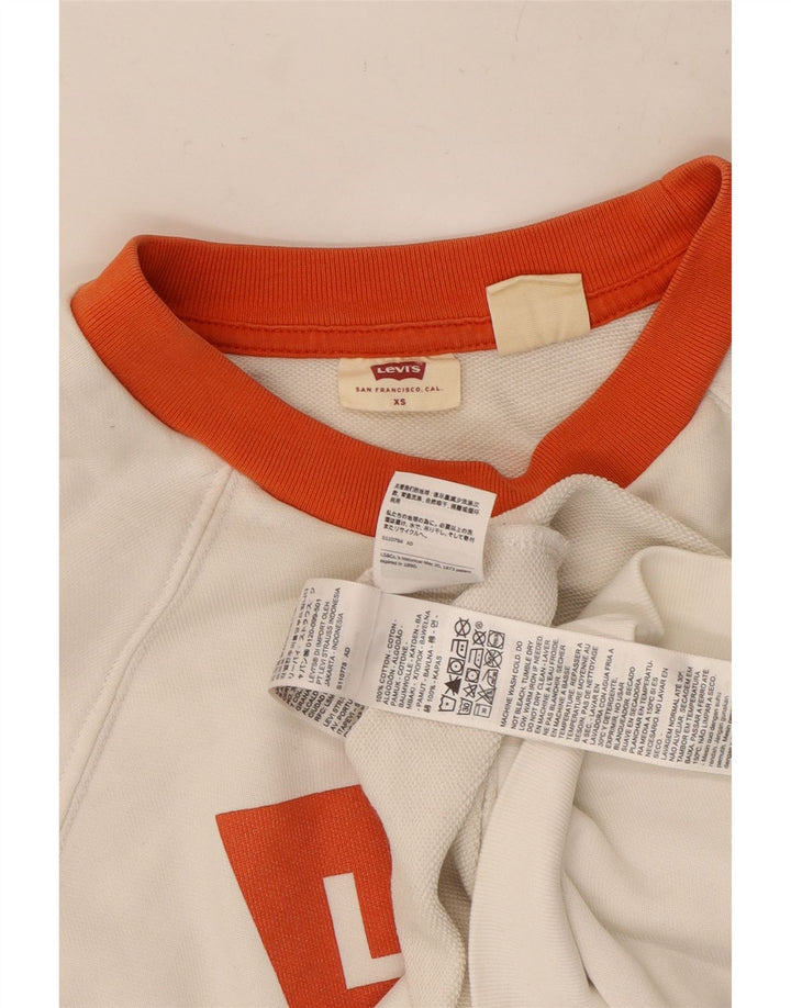 LEVI'S Sweat-shirt court surdimensionné pour femme UK 6 XS Blanc