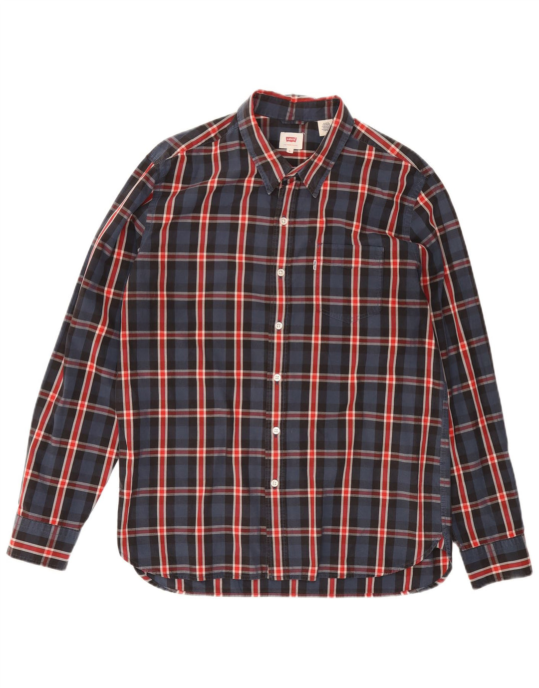 LEVI'S Mens Shirt Large Navy Blue Check