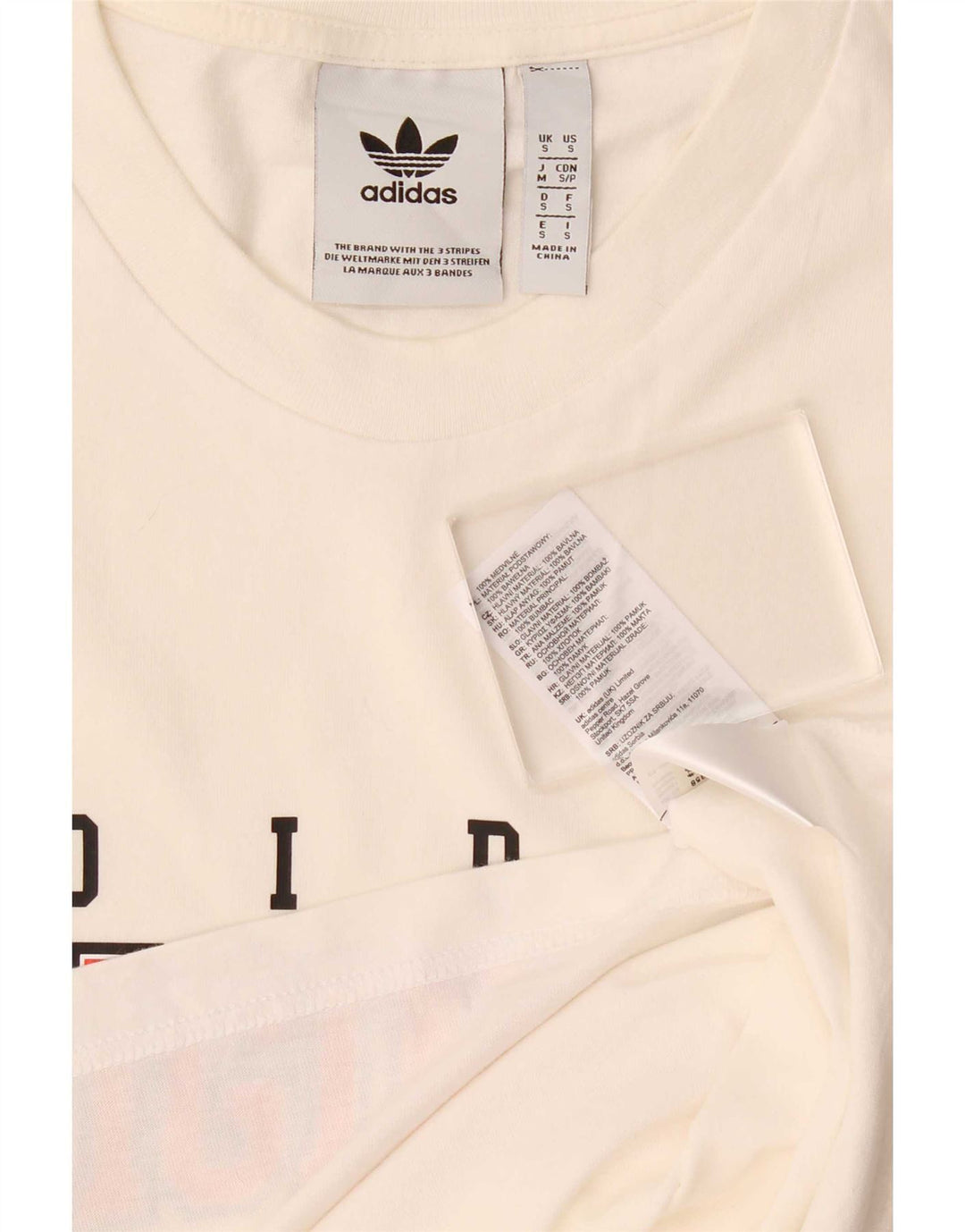 Adidas T-shirt graphique pour hommes, petit haut en coton blanc