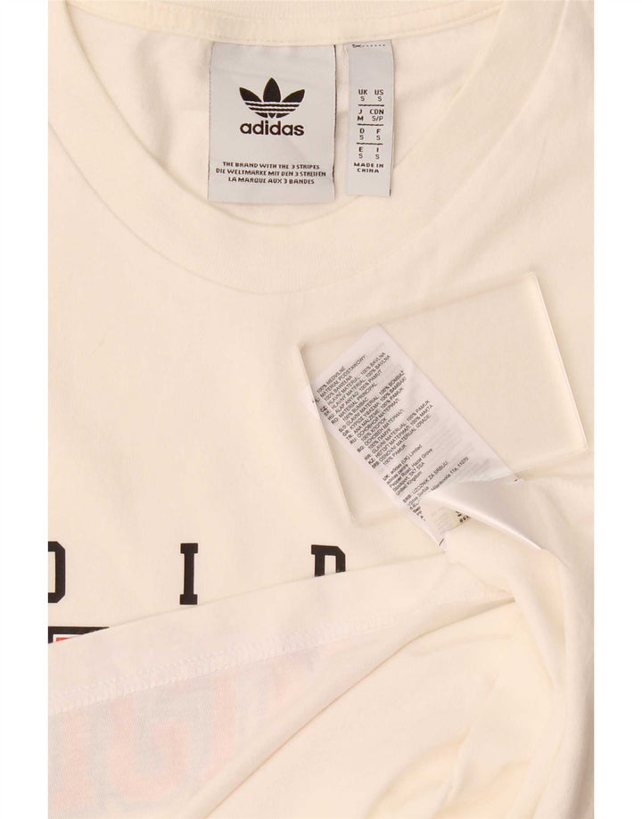 Adidas T-shirt graphique pour hommes, petit haut en coton blanc