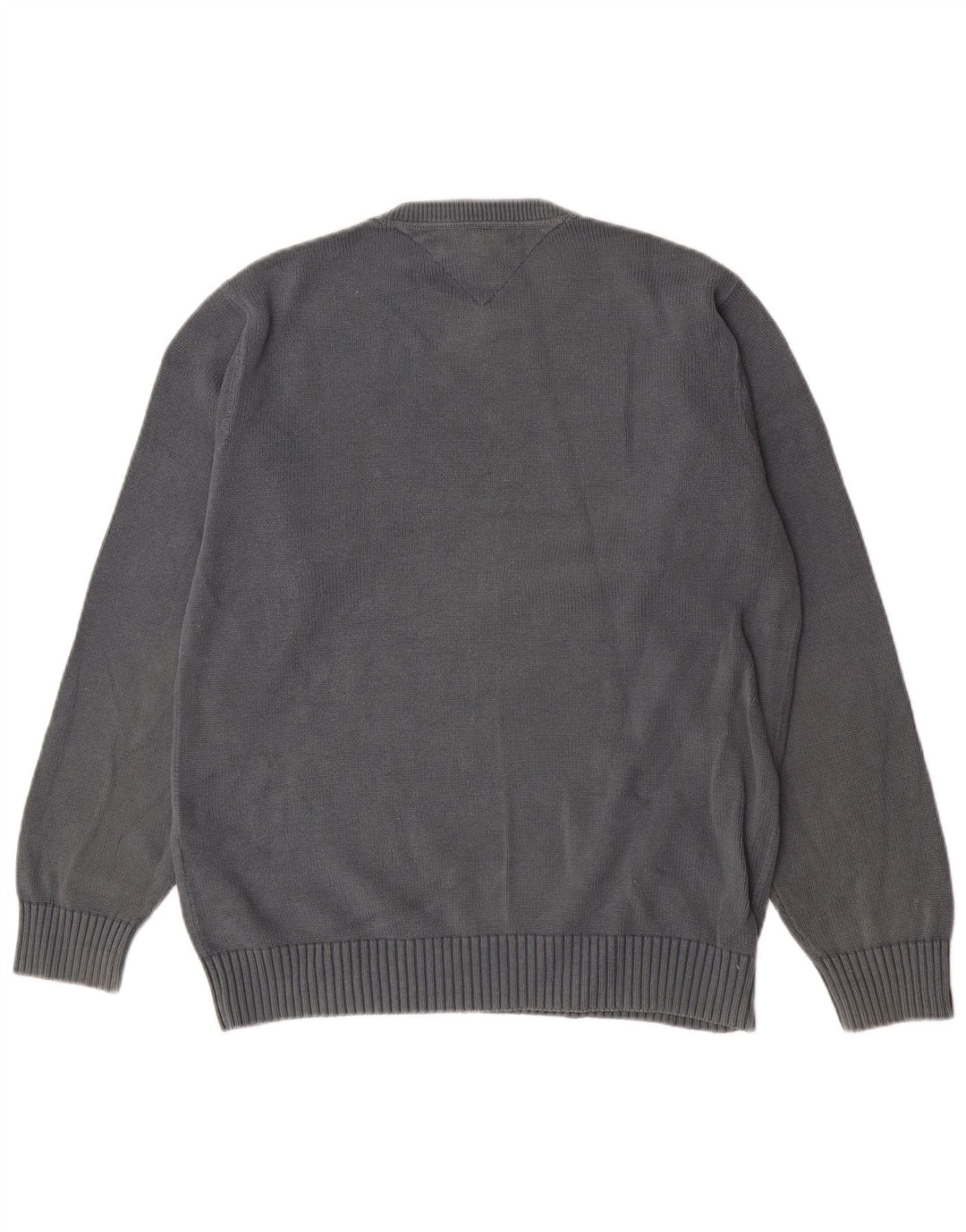 Tommy Hilfiger Pull à col rond coupe classique pour homme en coton gris moyen