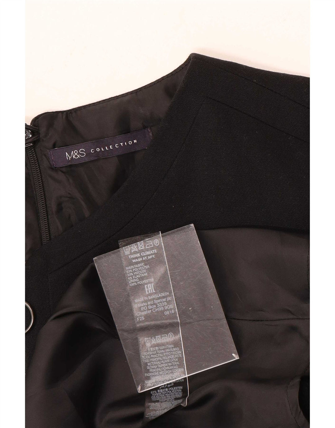 Marks & Spencer Robe fourreau pour femme UK 44 Medium Noir Polyester