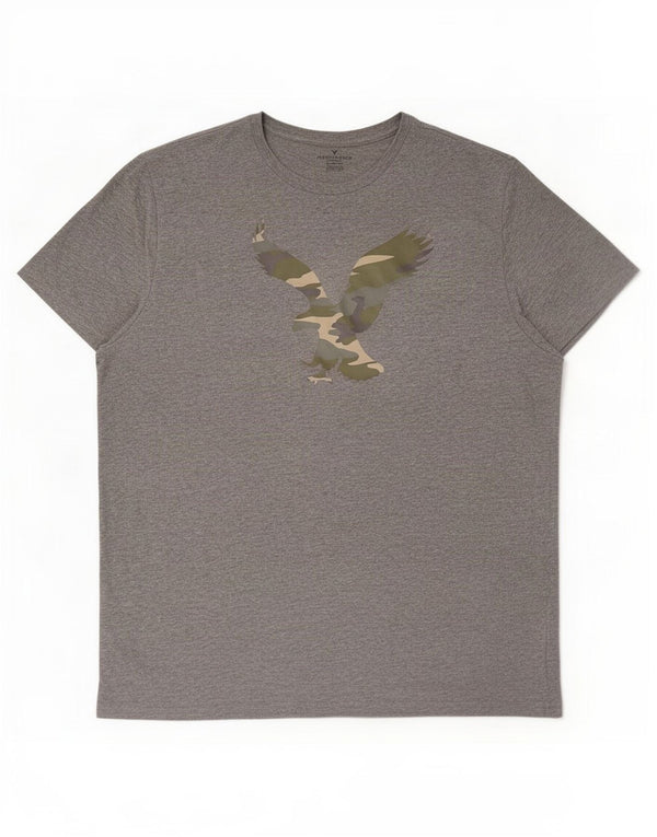 American Eagle T-Shirt graphique pour hommes, haut 2XL, gris, coton