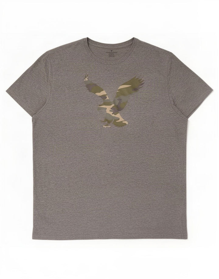 American Eagle T-Shirt graphique pour hommes, haut 2XL, gris, coton